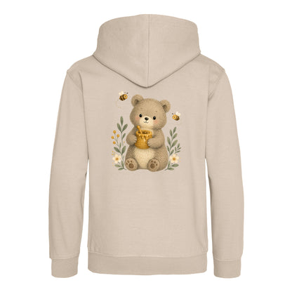 Bear and the Honey Bees Kids' Hoodie - Once Upon a Woodland Natural Stone colour variant image