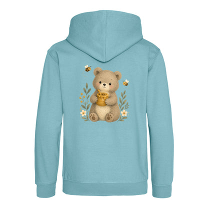 Bear and the Honey Bees Kids' Hoodie - Once Upon a Woodland Seafoam colour variant image