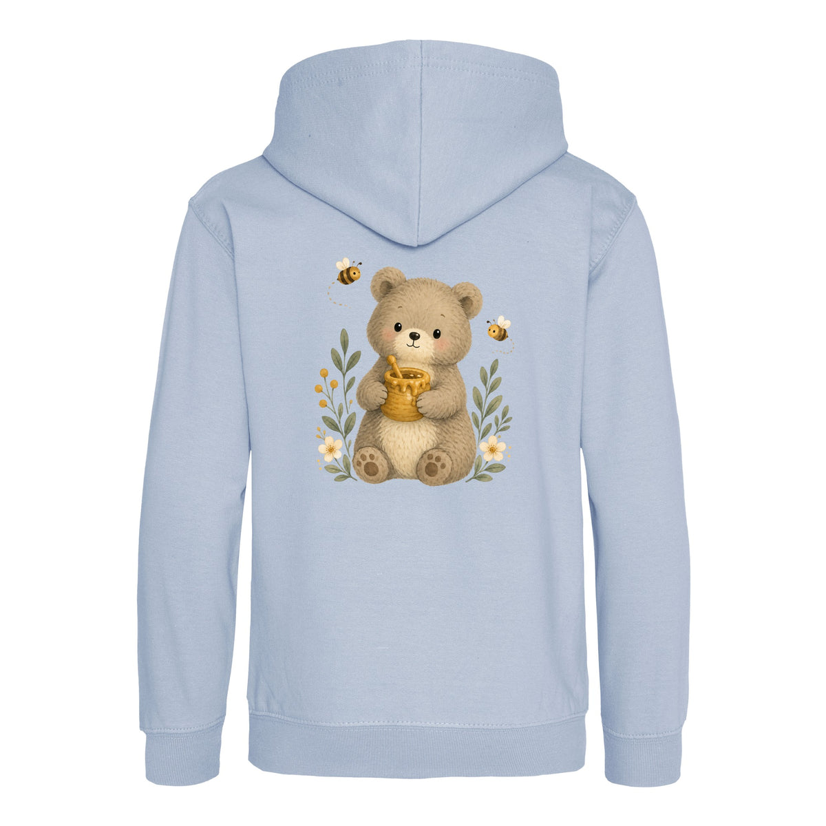Bear and the Honey Bees Kids' Hoodie - Once Upon a Woodland Sky Blue colour variant image