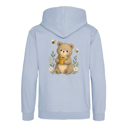 Bear and the Honey Bees Kids' Hoodie - Once Upon a Woodland Sky Blue colour variant image