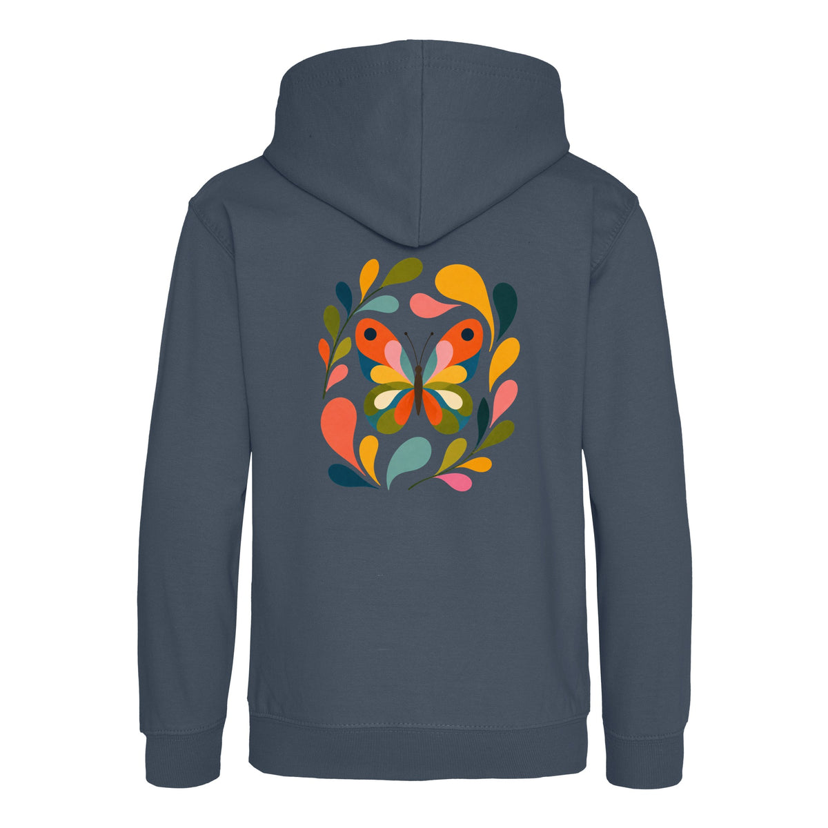 Wings in Bloom Kids' Hoodie - Freeform Fauna Airforce Blue colour variant image