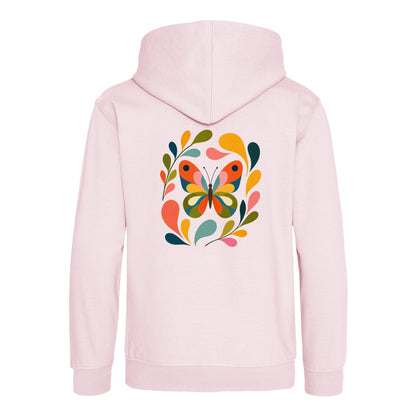Wings in Bloom Kids' Hoodie - Freeform Fauna Baby Pink colour variant image