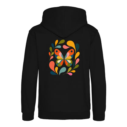 Wings in Bloom Kids' Hoodie - Freeform Fauna Deep Black colour variant image