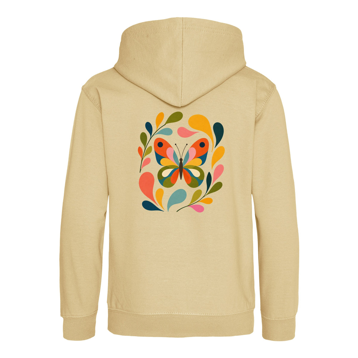 Wings in Bloom Kids' Hoodie - Freeform Fauna Desert Sand colour variant image