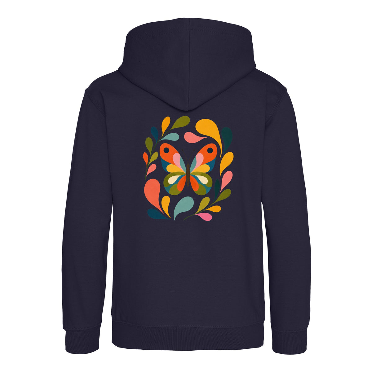 Wings in Bloom Kids' Hoodie - Freeform Fauna French Navy colour variant image
