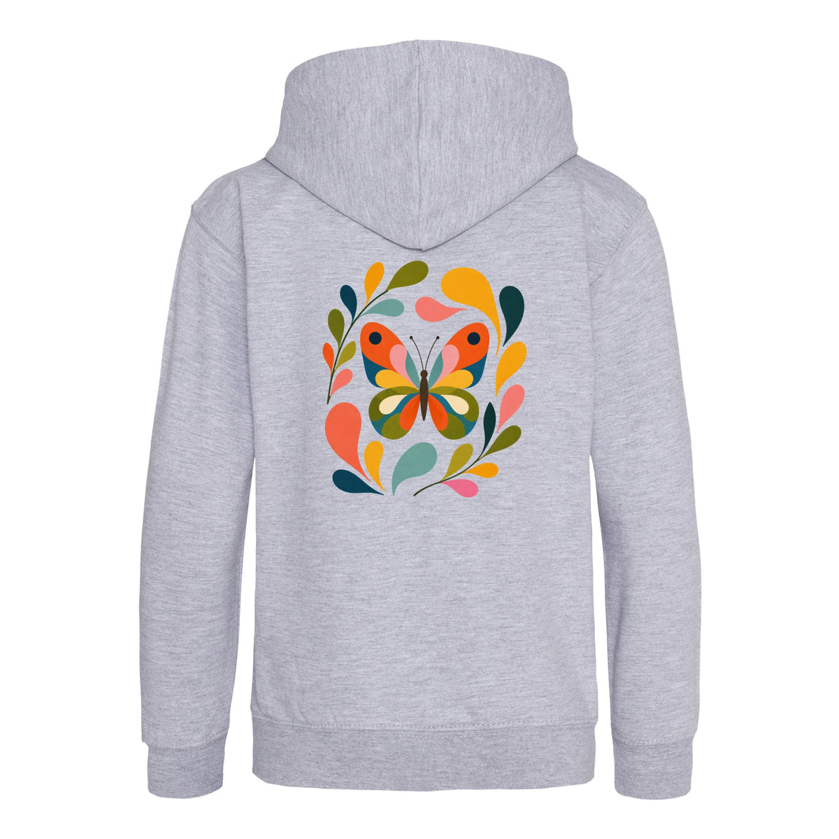 Wings in Bloom Kids' Hoodie - Freeform Fauna Heather Grey colour variant image