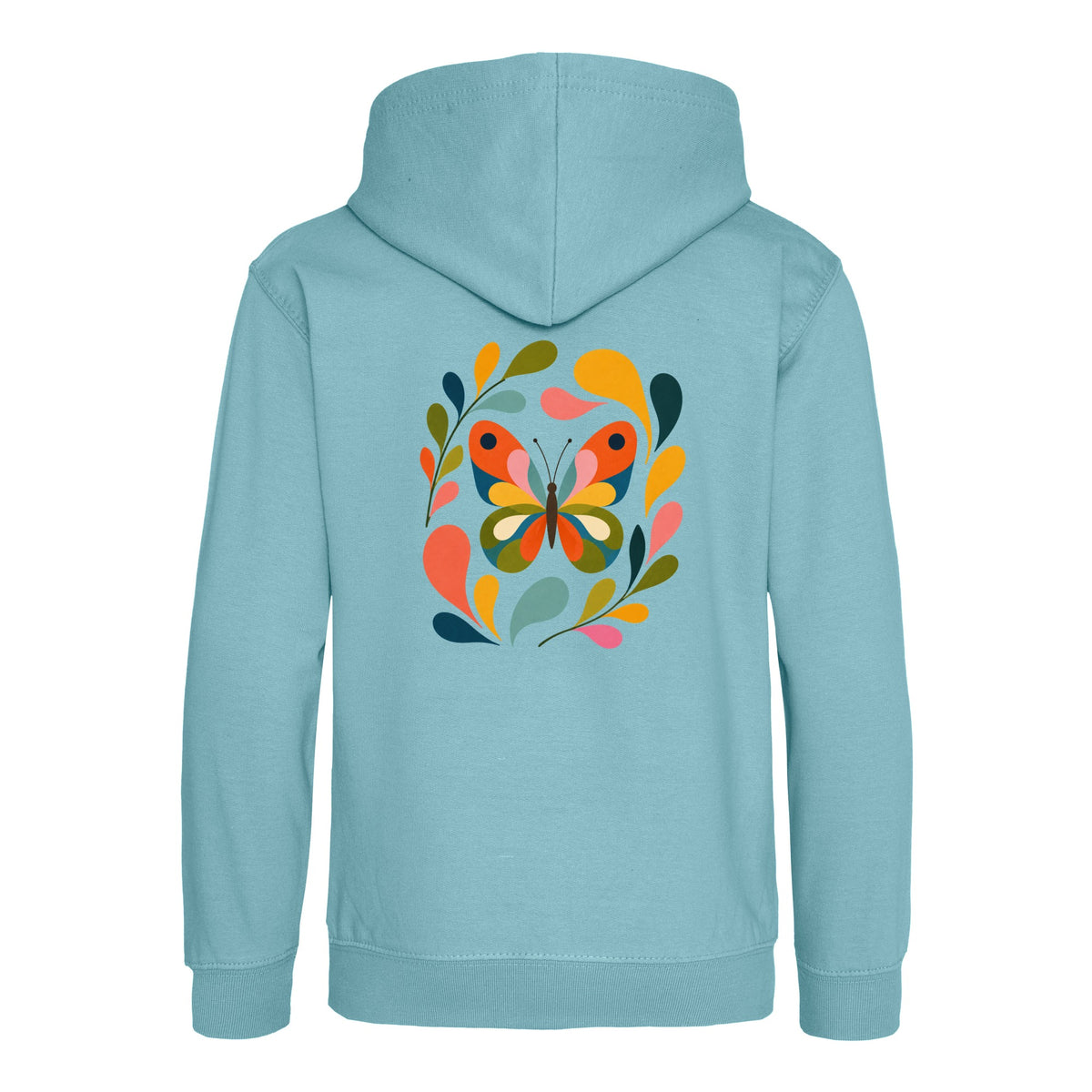 Wings in Bloom Kids' Hoodie - Freeform Fauna Seafoam colour variant image
