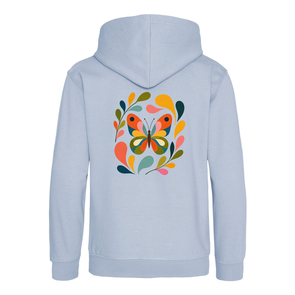 Wings in Bloom Kids' Hoodie - Freeform Fauna Sky Blue colour variant image