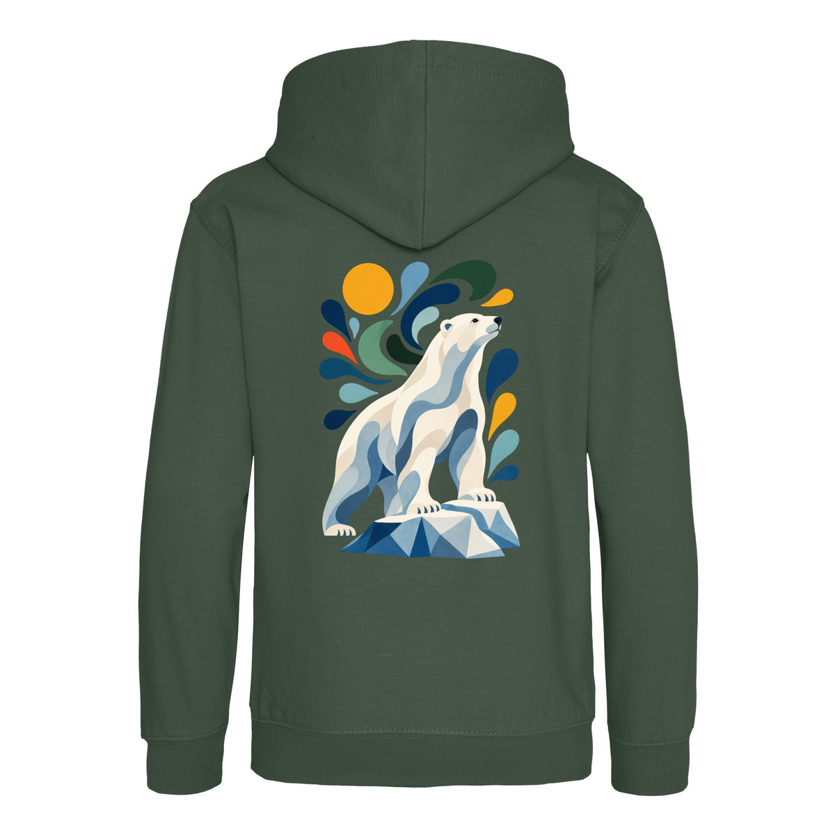 Arctic Resolve Kids' Hoodie - Freeform Fauna Bottle Green colour variant image