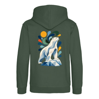 Arctic Resolve Kids' Hoodie - Freeform Fauna Bottle Green colour variant image