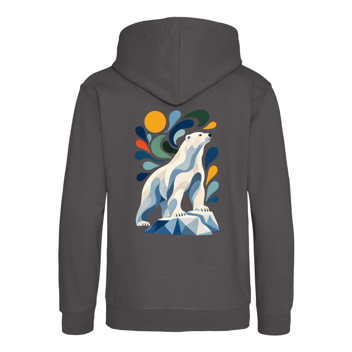 Arctic Resolve Kids' Hoodie - Freeform Fauna Charcoal colour variant image