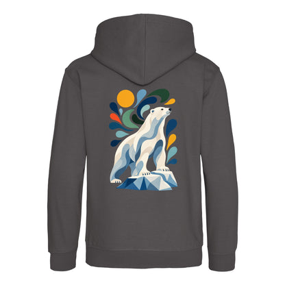 Arctic Resolve Kids' Hoodie - Freeform Fauna Charcoal colour variant image