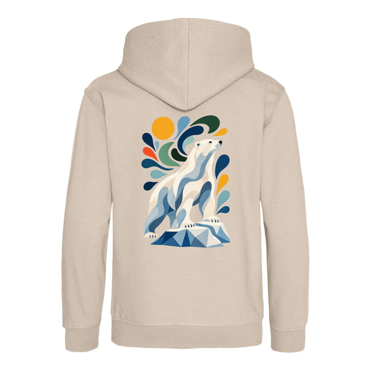 Arctic Resolve Kids' Hoodie - Freeform Fauna Natural Stone colour variant image