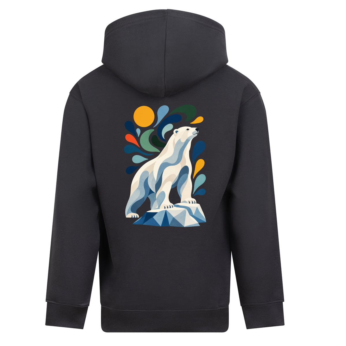 Arctic Resolve Kids' Hoodie - Freeform Fauna Solid Charcoal colour variant image