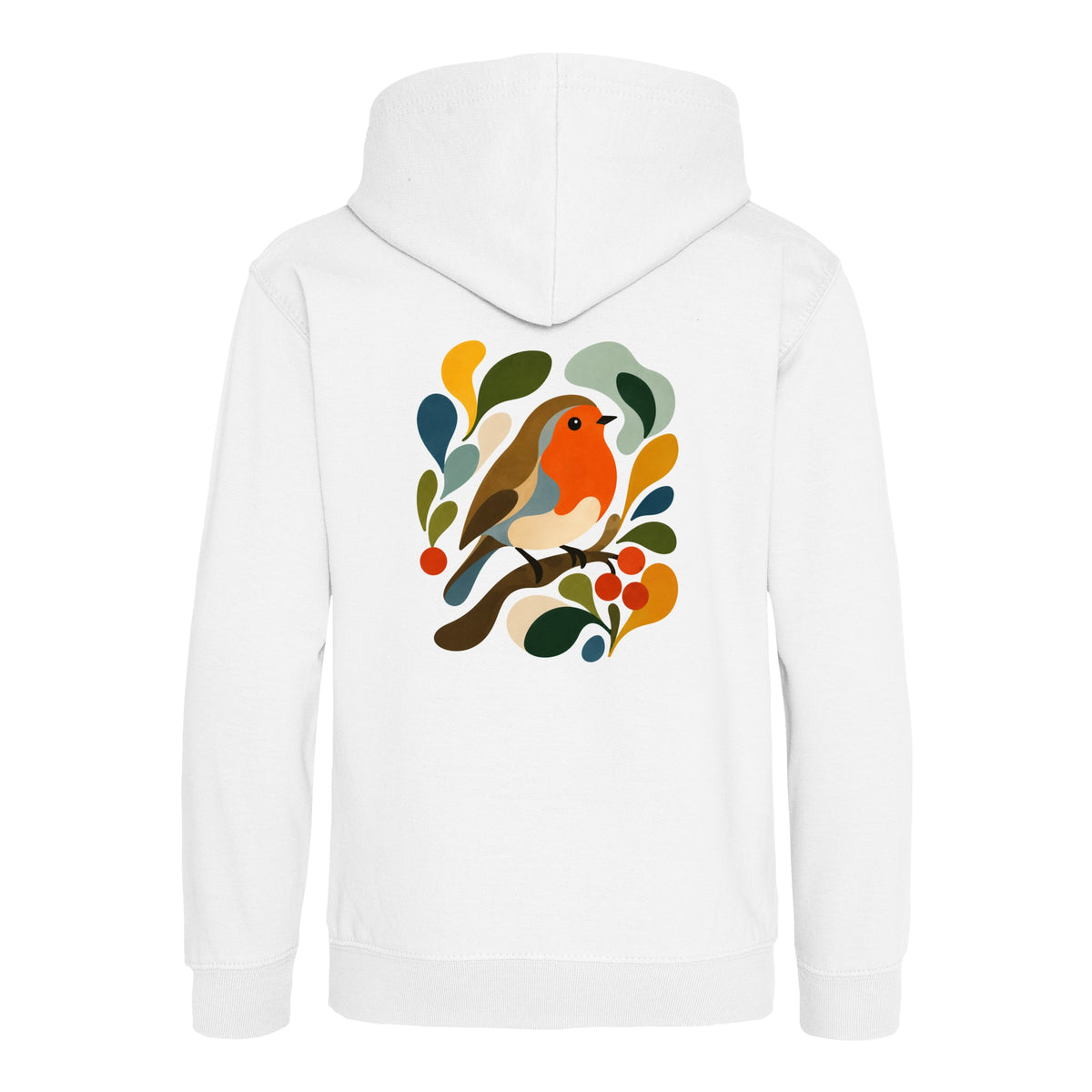Hedgerow Harmony Kids' Hoodie - Freeform Fauna Arctic White colour variant image