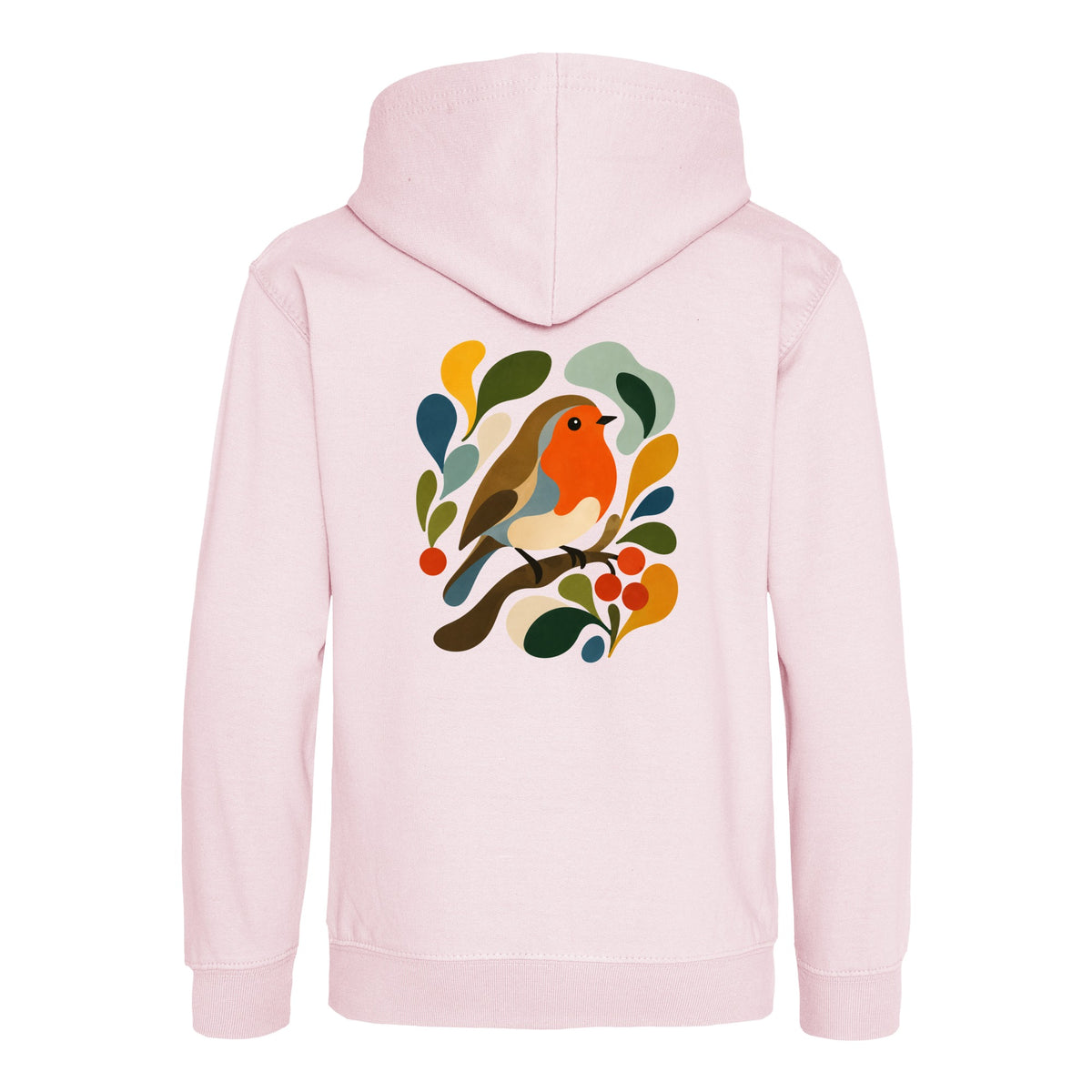 Hedgerow Harmony Kids' Hoodie - Freeform Fauna Baby Pink colour variant image