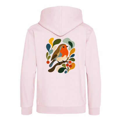 Hedgerow Harmony Kids' Hoodie - Freeform Fauna Baby Pink colour variant image