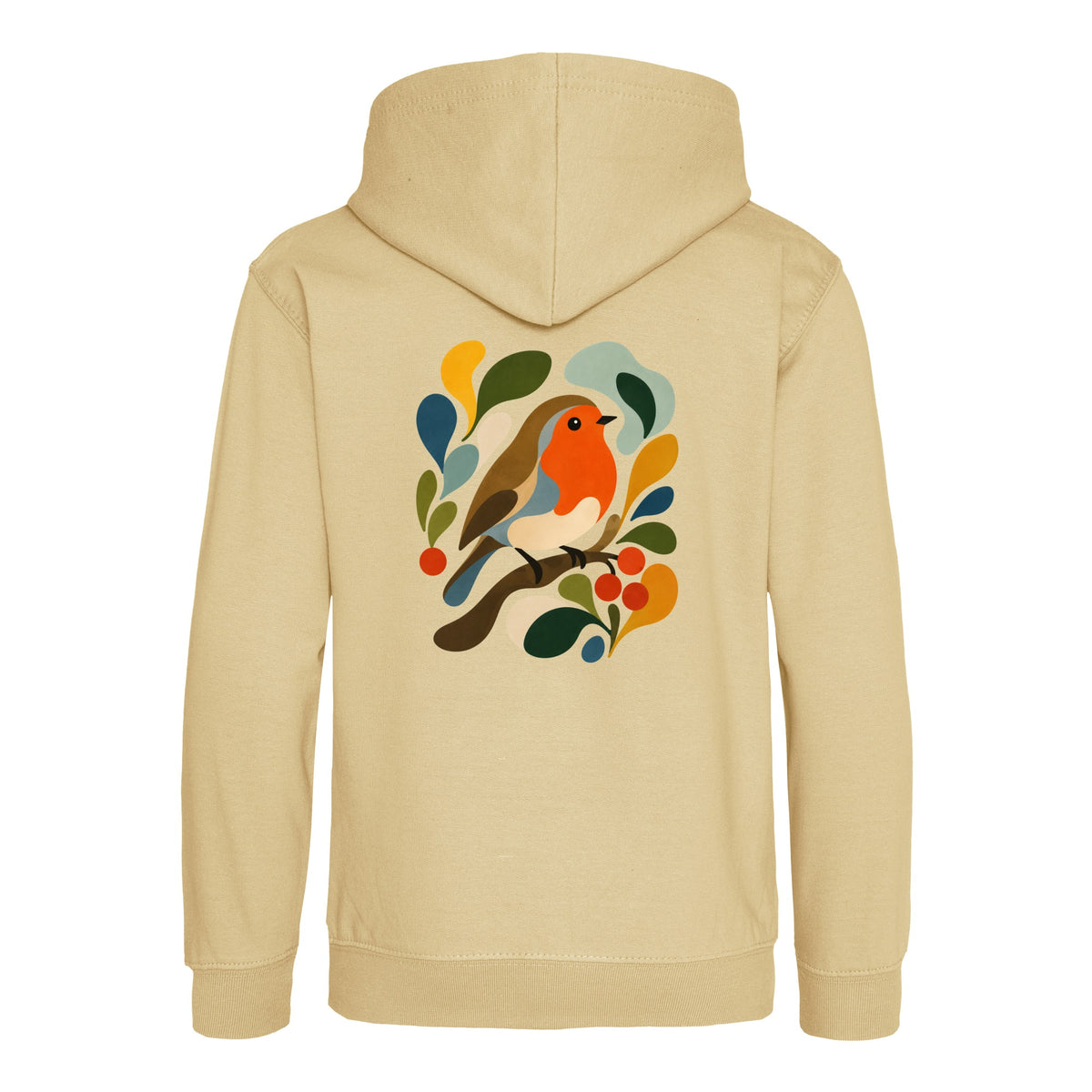 Hedgerow Harmony Kids' Hoodie - Freeform Fauna Desert Sand colour variant image