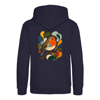 Hedgerow Harmony Kids' Hoodie - Freeform Fauna French Navy colour variant image