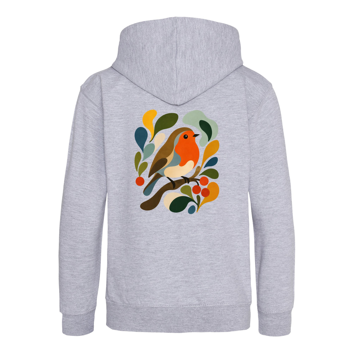 Hedgerow Harmony Kids' Hoodie - Freeform Fauna Heather Grey colour variant image