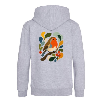 Hedgerow Harmony Kids' Hoodie - Freeform Fauna Heather Grey colour variant image