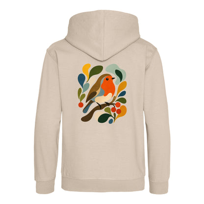 Hedgerow Harmony Kids' Hoodie - Freeform Fauna Natural Stone colour variant image