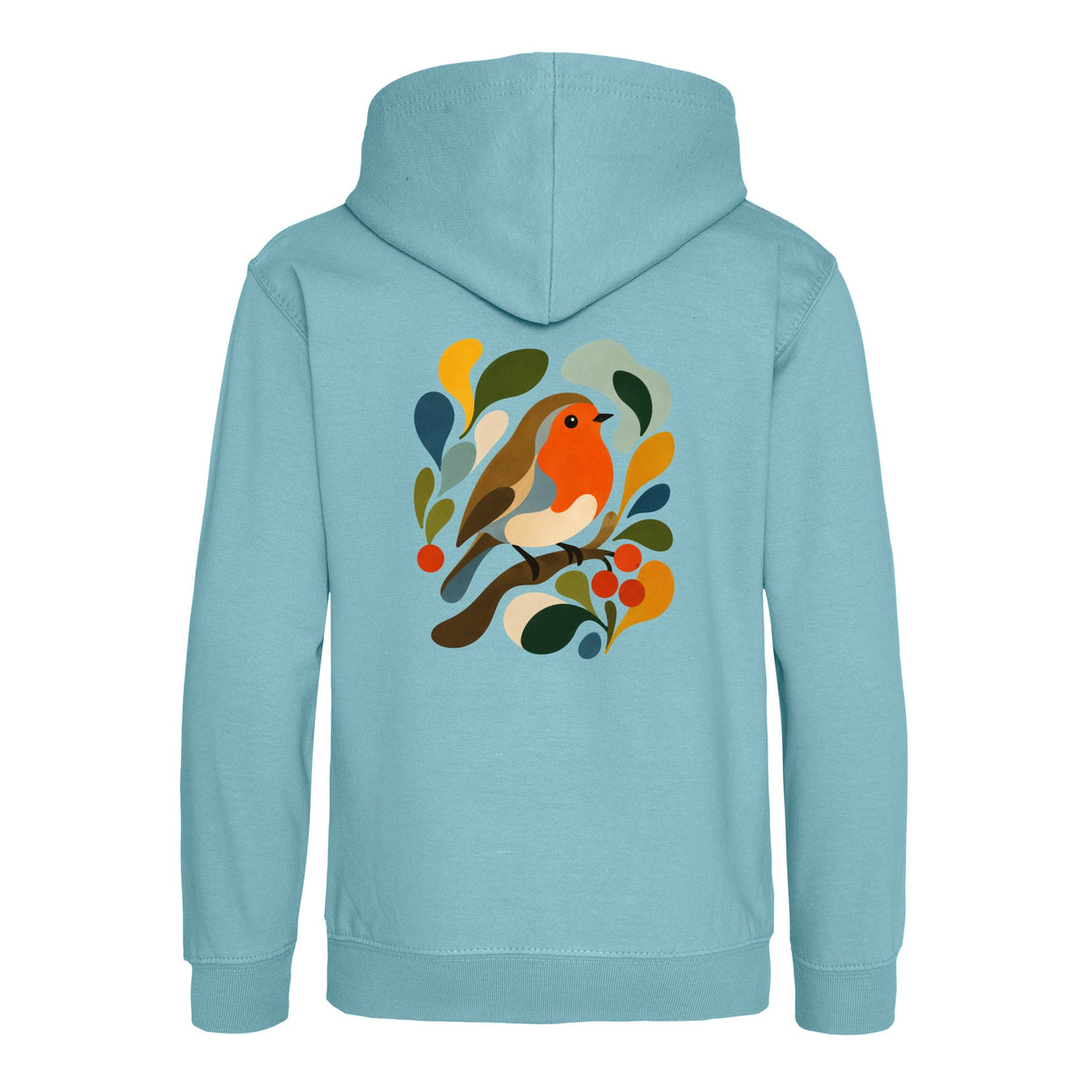 Hedgerow Harmony Kids' Hoodie - Freeform Fauna Seafoam colour variant image