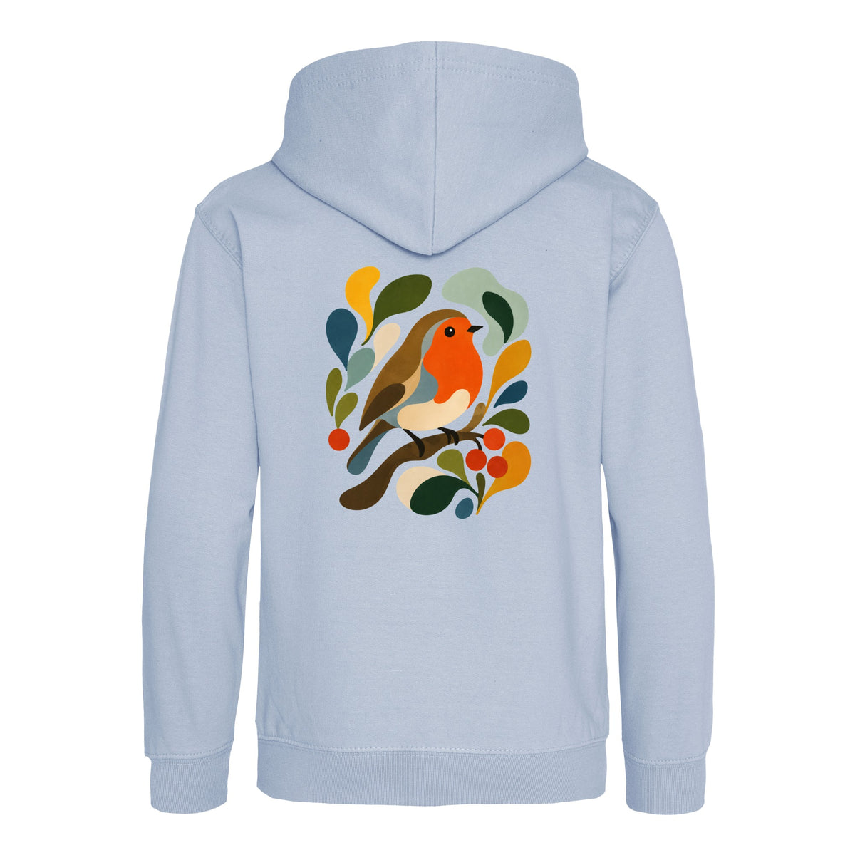 Hedgerow Harmony Kids' Hoodie - Freeform Fauna Sky Blue colour variant image