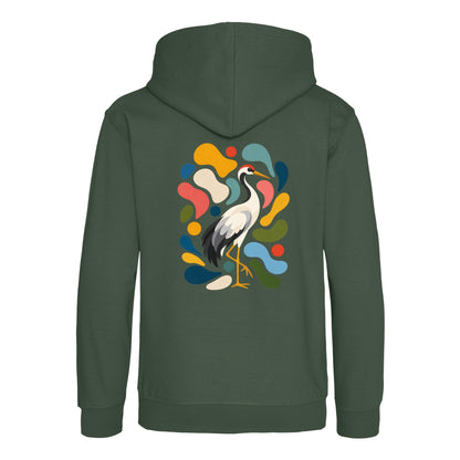 Stillness and Grace Kids' Hoodie - Freeform Fauna Bottle Green colour variant image