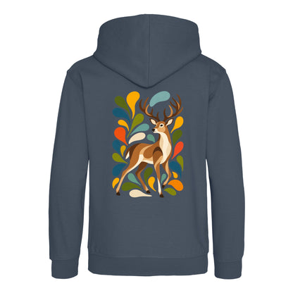 Woodland Majesty Kids' Hoodie - Freeform Fauna Airforce Blue colour variant image