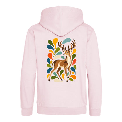 Woodland Majesty Kids' Hoodie - Freeform Fauna Baby Pink colour variant image