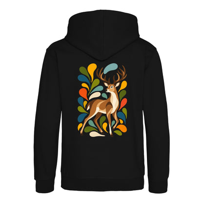 Woodland Majesty Kids' Hoodie - Freeform Fauna Deep Black colour variant image