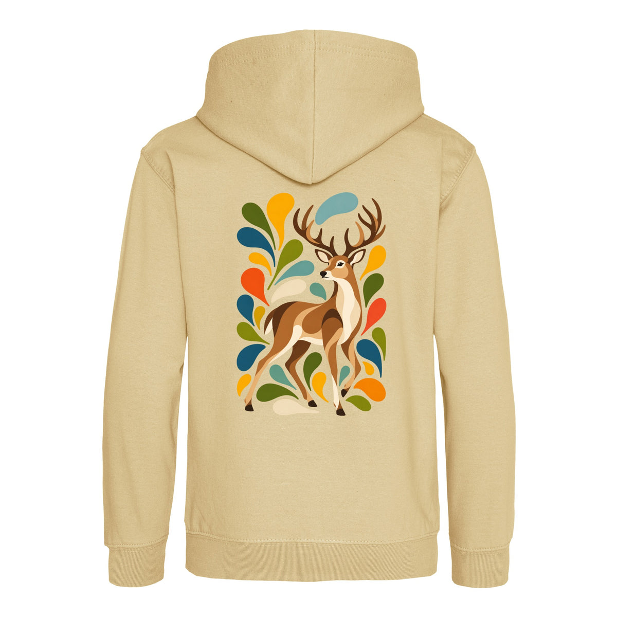 Woodland Majesty Kids' Hoodie - Freeform Fauna Desert Sand colour variant image