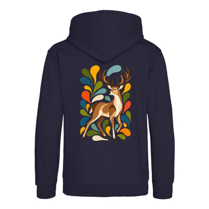 Woodland Majesty Kids' Hoodie - Freeform Fauna French Navy colour variant image