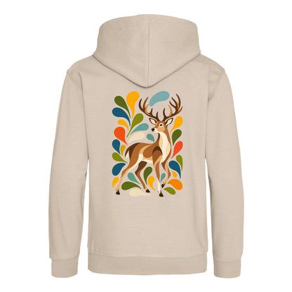 Woodland Majesty Kids' Hoodie - Freeform Fauna Natural Stone colour variant image