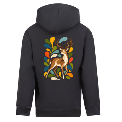 Woodland Majesty Kids' Hoodie - Freeform Fauna Solid Charcoal colour variant image