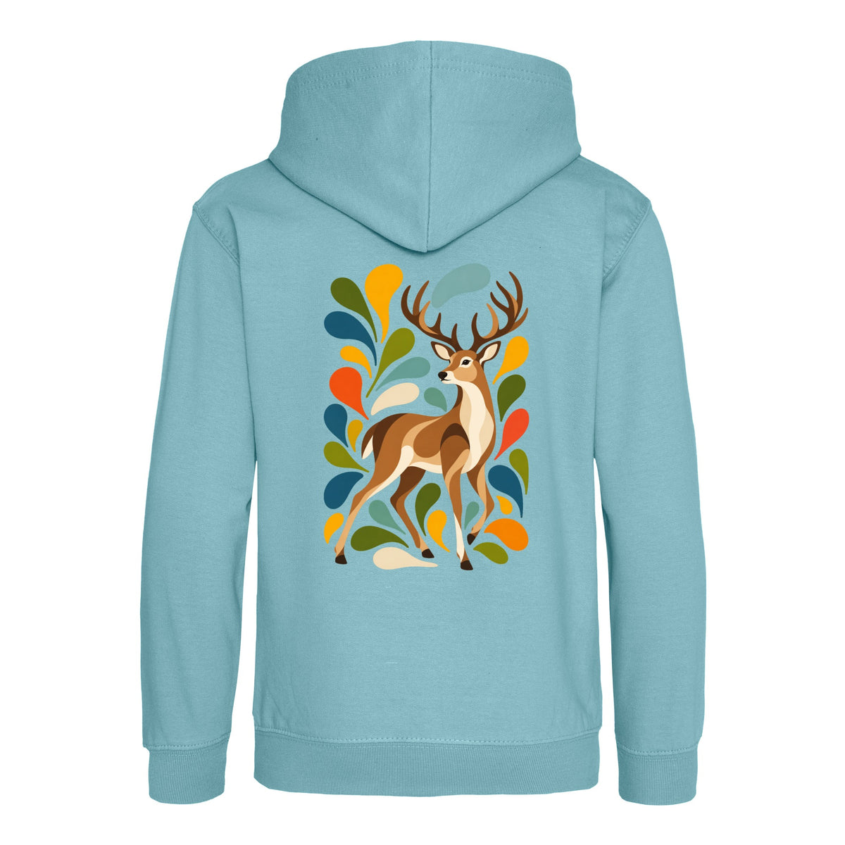 Woodland Majesty Kids' Hoodie - Freeform Fauna Seafoam colour variant image