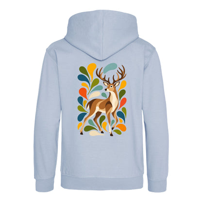 Woodland Majesty Kids' Hoodie - Freeform Fauna Sky Blue colour variant image