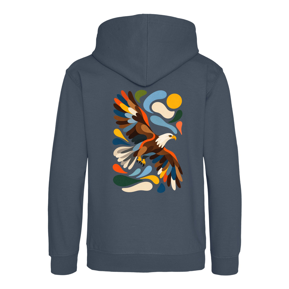 Skybound Spirit Kids' Hoodie - Freeform Fauna Airforce Blue colour variant image
