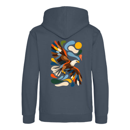 Skybound Spirit Kids' Hoodie - Freeform Fauna Airforce Blue colour variant image