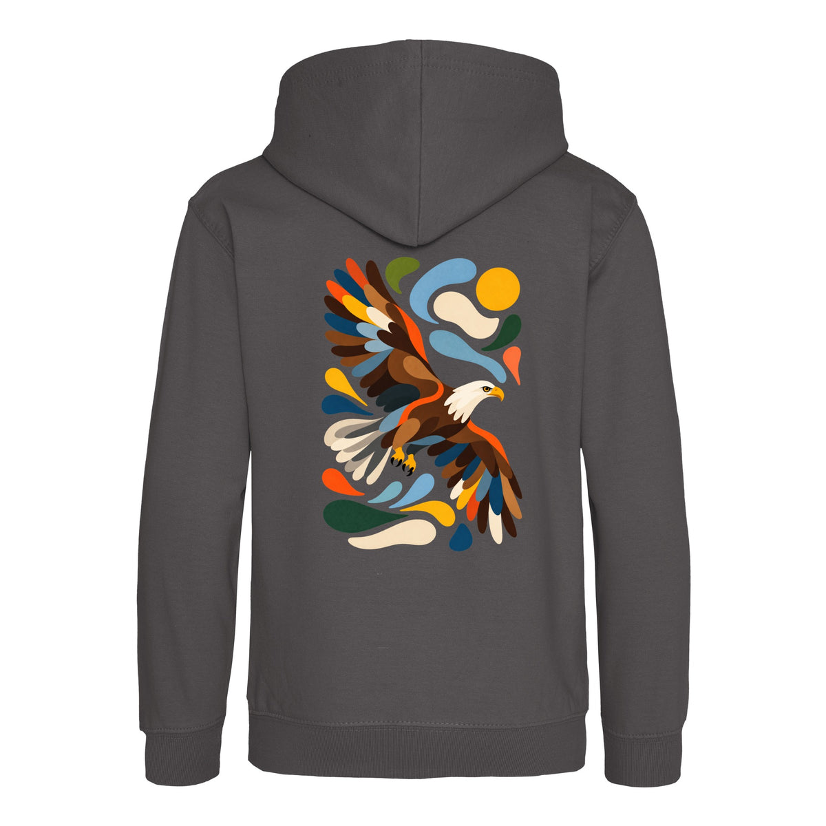 Skybound Spirit Kids' Hoodie - Freeform Fauna Charcoal colour variant image