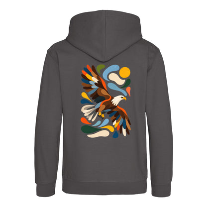 Skybound Spirit Kids' Hoodie - Freeform Fauna Charcoal colour variant image