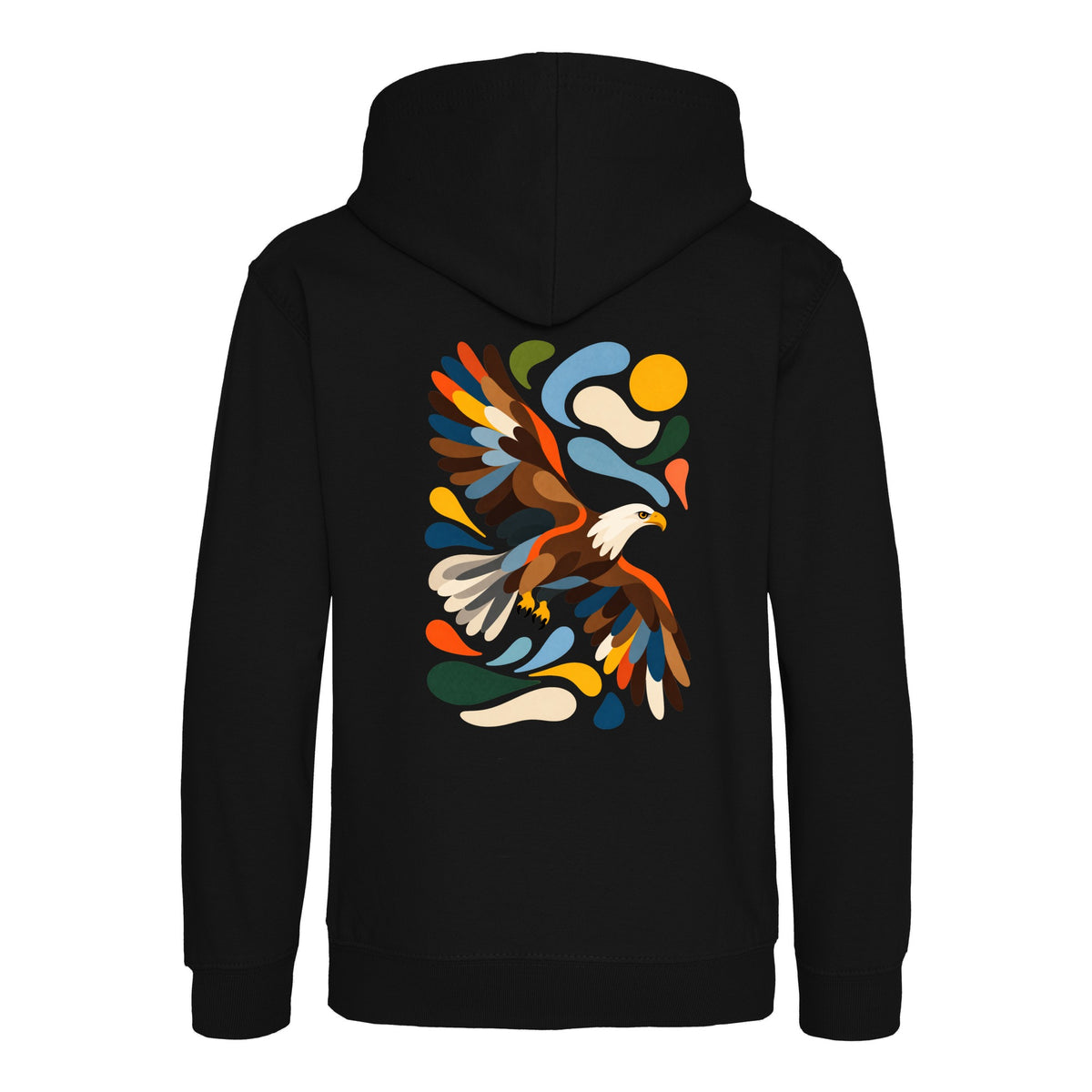 Skybound Spirit Kids' Hoodie - Freeform Fauna Deep Black colour variant image