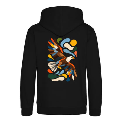 Skybound Spirit Kids' Hoodie - Freeform Fauna Deep Black colour variant image