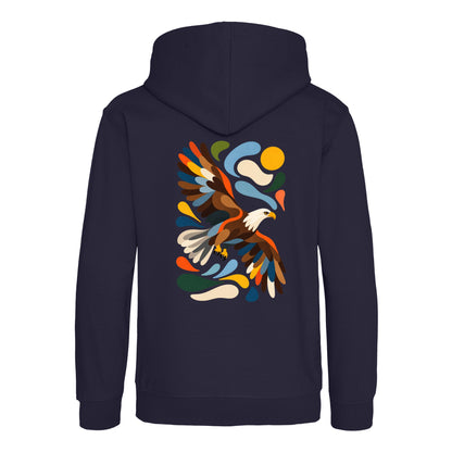 Skybound Spirit Kids' Hoodie - Freeform Fauna French Navy colour variant image