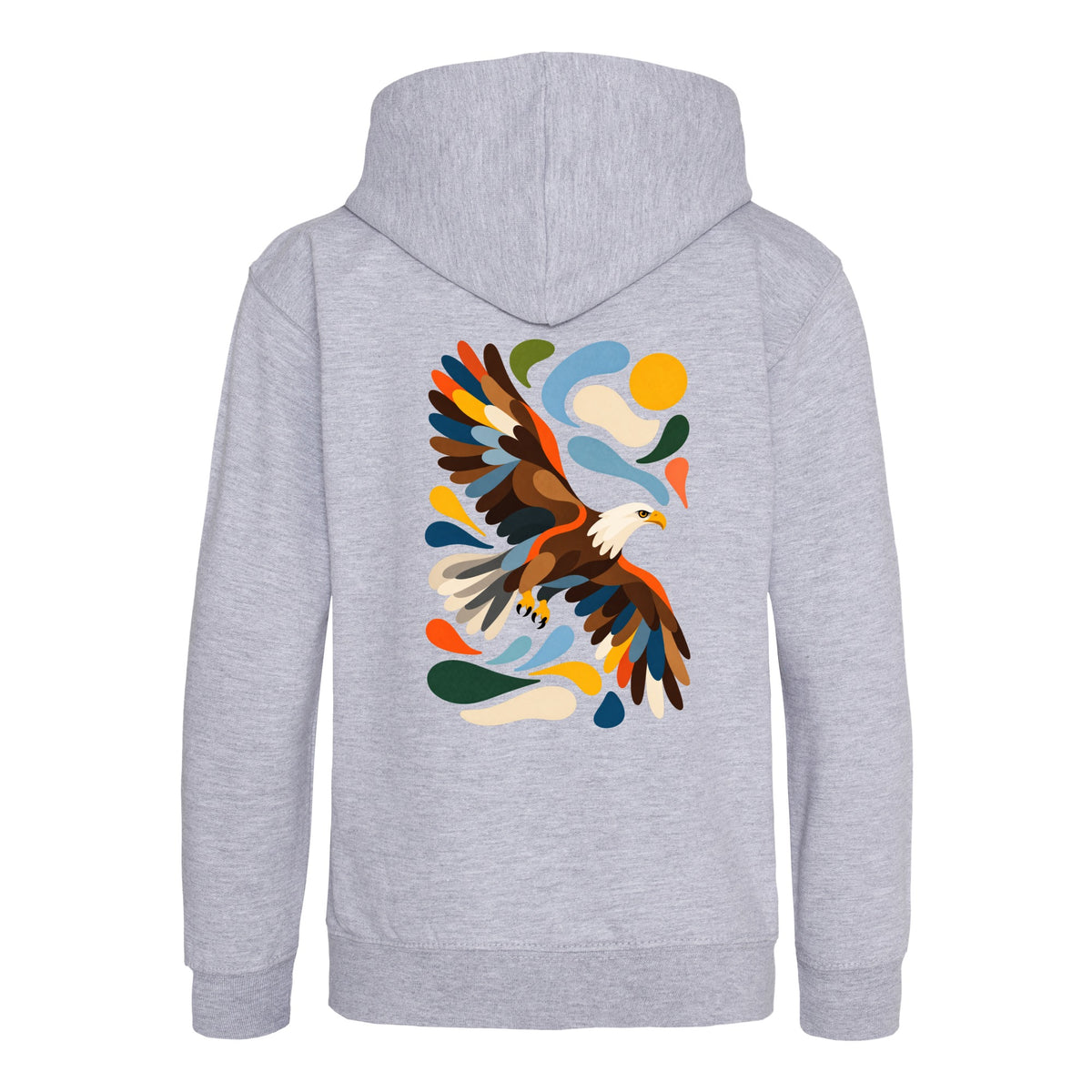 Skybound Spirit Kids' Hoodie - Freeform Fauna Heather Grey colour variant image
