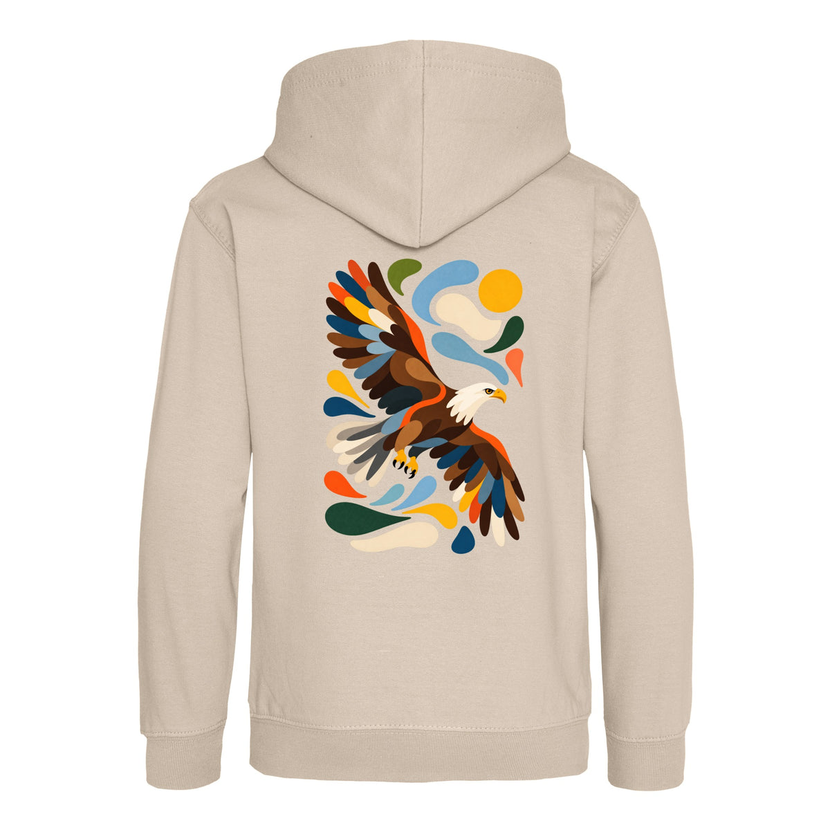 Skybound Spirit Kids' Hoodie - Freeform Fauna Natural Stone colour variant image