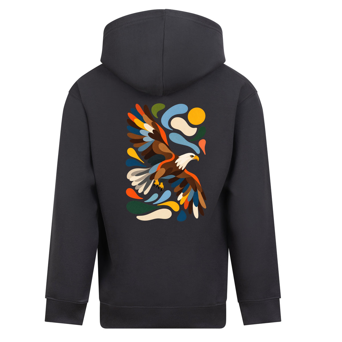 Skybound Spirit Kids' Hoodie - Freeform Fauna Solid Charcoal colour variant image