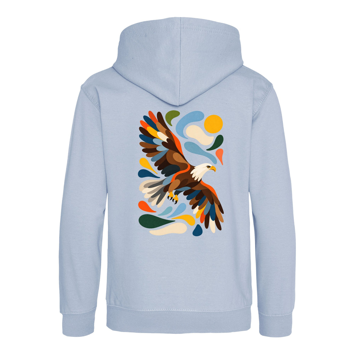 Skybound Spirit Kids' Hoodie - Freeform Fauna Sky Blue colour variant image