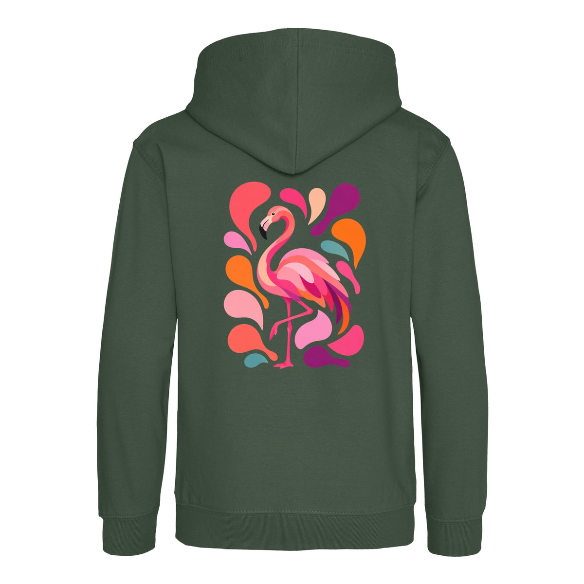Blush in Motion Kids' Hoodie - Freeform Fauna Bottle Green colour variant image